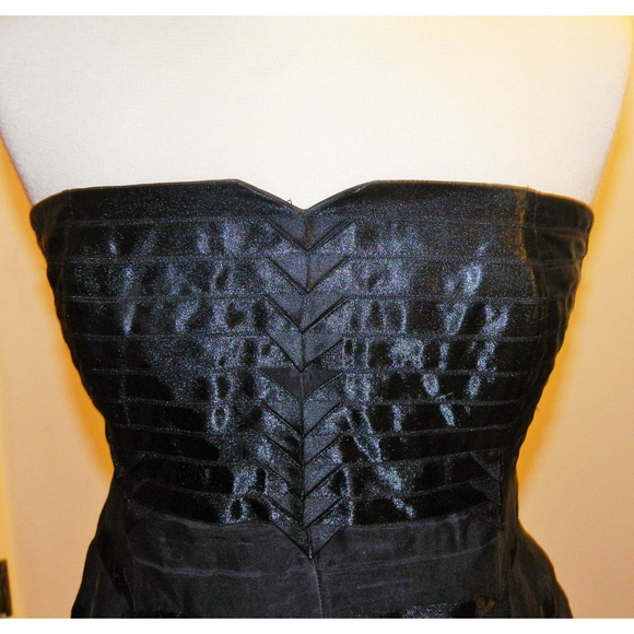 Karen Millen Dress Size 8 Black Strapless Tulle Double Layers‎ Formal Party Mini - Picture 6 of 13